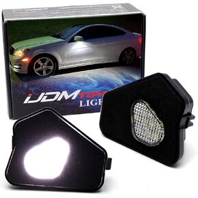 iJDMTOY White 18-SMD Full LED Under Mirror Puddle Lights Compatible With Mercedes W204 C-Class, W212 E-Class, W221 S-Class, C117 CLA-Class, C218 CLS-Class, etc (fit models w/o under mirror camera) in Kuwait