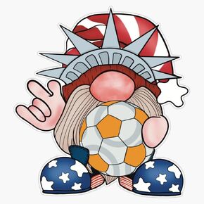 Magnet America Soccer Soccer Gnome Magnet Vinyl Secal Sticker 5 " in Saudi Arabia