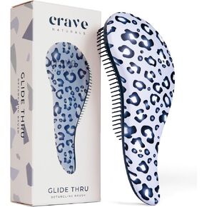 Crave Naturals Glide Thru Detangling Brush For Natural, Curly, Straight, Wet or Dry Hair - Gentle Detangler Styling Tool for Adults, Kids, Toddlers and Little Girls - 7.5 x 3 in, Turquoise in Saudi Arabia