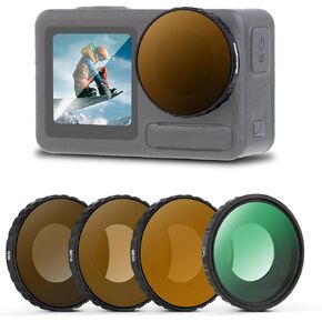Walking Way ND Filter Set Compatible with DJI Osmo Action 5 Pro/Action 4-4 Pack (ND8, ND16, ND32, ND64), Neutral Density Filters HD Optical Glass/Multi-Coated/Aluminum Frame in Kuwait