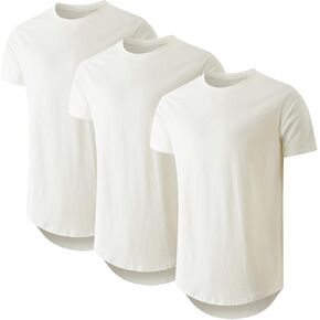 Mens Hipster Hip Hop Longline T Shirts Fashion Lightweight Crewneck Cotton T-Shirt Short Sleeve Premium Tee Shirts Tops in Kuwait