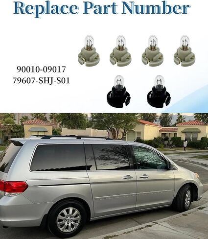 90010-09017 لوحة التحكم A/C Heater A/C لمبة داش ، 6pcs） تناسب هوندا أوديسي (EX ، EX-L ، Touring) 2005-2010 استبدال 79607-SHJ-S01 in Saudi Arabia