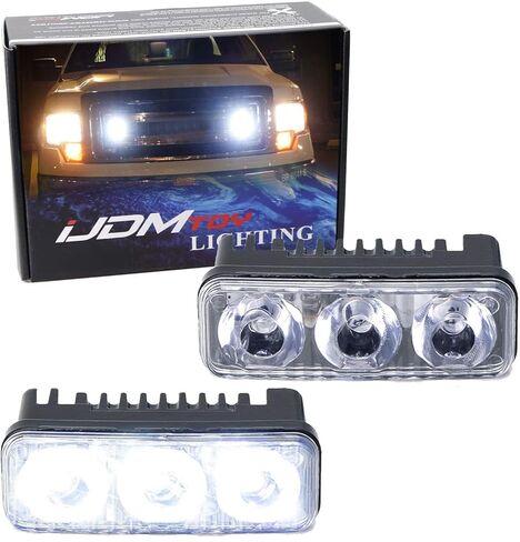 iJDMTOY High Power 3-LED Daytime Running Light Kit Compatible With Truck SUV 4x4 Behind Grille, Cool White Color in Saudi Arabia