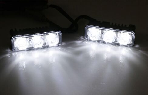 iJDMTOY High Power 3-LED Daytime Running Light Kit Compatible With Truck SUV 4x4 Behind Grille, Cool White Color in Saudi Arabia