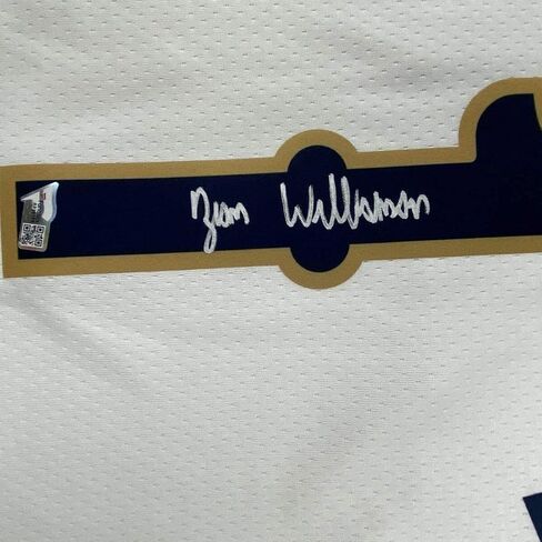 Framed Autographed/Signed Zion Williamson 33x42 New Orleans Pelicans White Swingman Nike Basketball Jersey Fanatics COA in Saudi Arabia