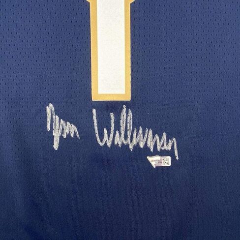Framed Autographed/Signed Zion Williamson 33x42 New Orleans Pelicans Blue Swingman Nike Basketball Jersey Fanatics COA in Saudi Arabia