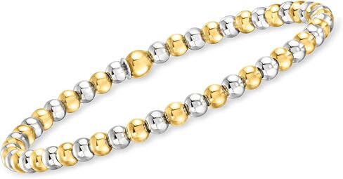 Pure Collection by Ross-Simons Italian Sterling Silver and 18kt Gold Vermeil Jewelry Set: 3 3-5mm Bead Stretch Bracelets in Saudi Arabia
