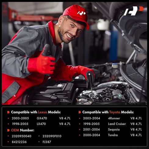 مجموعة A-premium من 8 حقن وقود متوافقة مع Toyota Tundra 00-04 ، 4runner 03-04 ، Sequoia 01-04 ، Land Cruiser 98-05 & exus gx470 03-05 ، lx470 98-05 ، 4.7L in Saudi Arabia