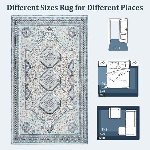 Maxsoft Small 2x3 سجادة قابلة للغسل للدخول ، سجاد طباعة ناعمة للدخول ، السجاد المنخفضة غير المنقولة للزلابية للباب الأمامي. in Kuwait
