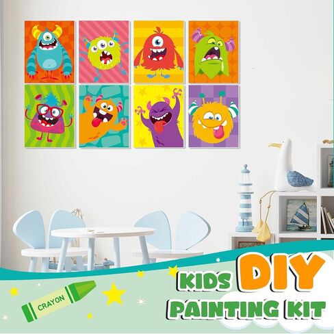 Ireer 12 Set Inspirational Pre Drawn Canvas for Painting Kit for Kids Sip and Paint Kit, 12 Printed Canvas 12 Easels 36 Brushes 12 Palettes 12 Apron for DIY Art Paint Back to School Party Birthday in Kuwait