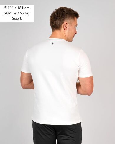 Christian Performance T-Shirt - Men's Slim Fit Gym Shirt, Faith-Based Activewear with Cross, Premium Cotton Stretch Tee in Saudi Arabia