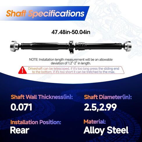5038552A Rear Drive Shaft Prop Shaft Driveshaft Assembly Fit for Jeep Grand Cherokee SRT8 2012-2015|Cherokee SRT 2013-2018, AWD, Replace# 53010967AB, 946-310 in Saudi Arabia