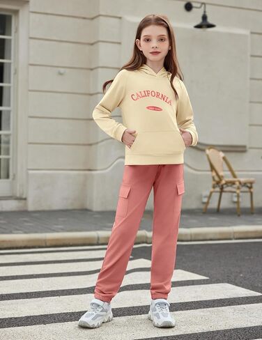 Arshiner 2 قطعة ملابس الفتيات التعادل صبغ Sweatsuits بانت مجموعة طويلة الأكمام بلوزات رياضية و Sweatpants مع جيوب in Saudi Arabia