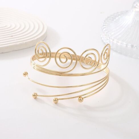Gold Arm Cuff Bracelets for Women Adjustable Open Cuff Bangle Bracelet Upper Arm Bands Armband Jewelry Gifts in Saudi Arabia