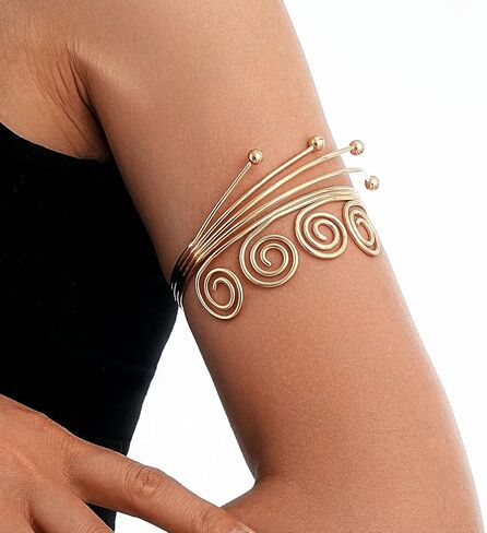 Gold Arm Cuff Bracelets for Women Adjustable Open Cuff Bangle Bracelet Upper Arm Bands Armband Jewelry Gifts in Saudi Arabia