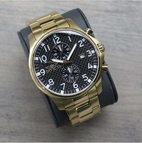Invicta Men's 0382 II Collection 18K مطلي بالذهب المصنوع من الفولاذ المقاوم للصدأ in Saudi Arabia