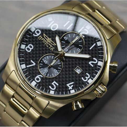 Invicta Men's 0382 II Collection 18K مطلي بالذهب المصنوع من الفولاذ المقاوم للصدأ in Saudi Arabia