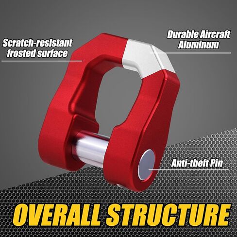 3/4" D Ring Shackle, 70000 Lbs Break Strength, Clevis Shackle with 7/8" Pin, Rustproof, for Tow Off Road Vehicle Recovery, Black, 2 Pack in Saudi Arabia