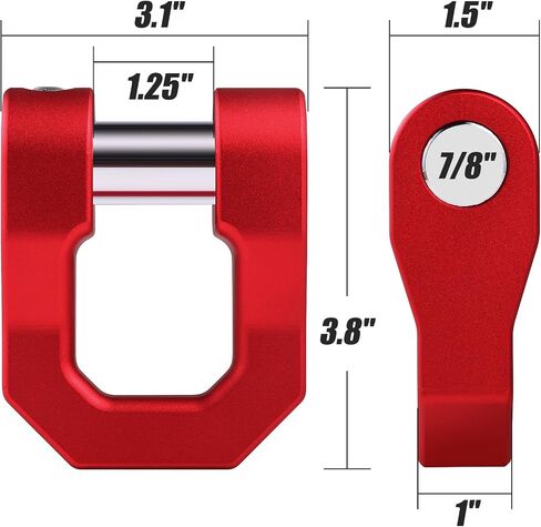 3/4" D Ring Shackle, 70000 Lbs Break Strength, Clevis Shackle with 7/8" Pin, Rustproof, for Tow Off Road Vehicle Recovery, Black, 2 Pack in Saudi Arabia
