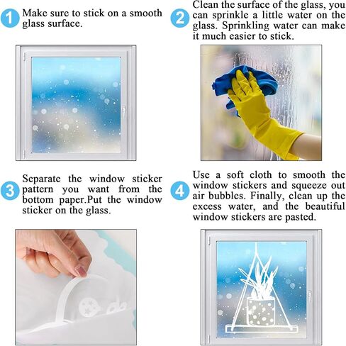 JarThenaAMC 37Pcs Potted Plant Window Clings Spring Summer Window Stickers White Cactus Succulent Double-Sided Glass Decals for Home Classroom Office Party Decor, 9 Sheets in Saudi Arabia
