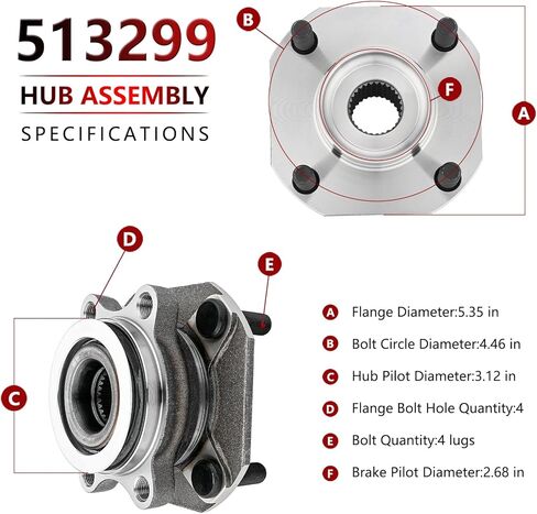 JLEO 513299 Front Wheel Hub Bearing and Assembly Replacement Suspension Kit Compatible with Nissan Sentra 2007 2008 2009 2010 2011 2012 2.0 L4cyl Only Non-ABS Models in Saudi Arabia