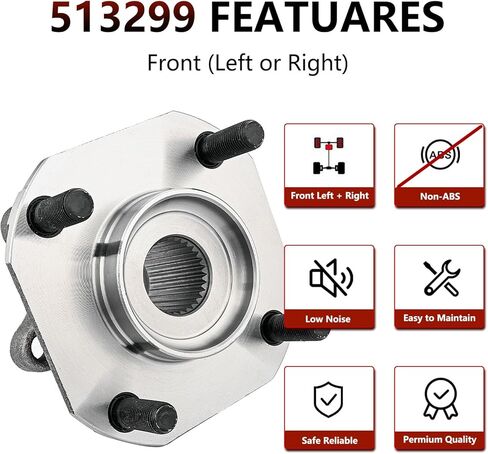 JLEO 513299 Front Wheel Hub Bearing and Assembly Replacement Suspension Kit Compatible with Nissan Sentra 2007 2008 2009 2010 2011 2012 2.0 L4cyl Only Non-ABS Models in Saudi Arabia