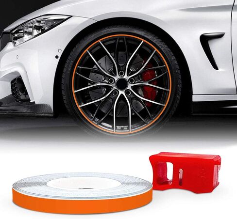 Refractive Wheel Trim with Applicator Tool for Car Wheels, Orange in Saudi Arabia