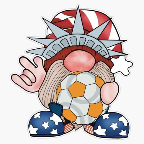 Magnet America Soccer Soccer Gnome Magnet Vinyl Secal Sticker 5 " in Saudi Arabia