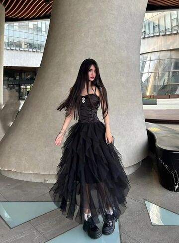 تنانير تول للنساء Midi Long Fairy Skirt Tutu A-Line Mesh Mesh Layered High Flastic Halloween Tarts in Saudi Arabia