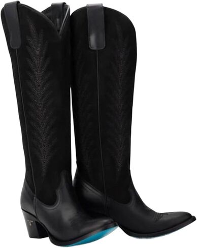Jet Black & Soft Black Suede Knee High Boot by Lane Boots in Saudi Arabia
