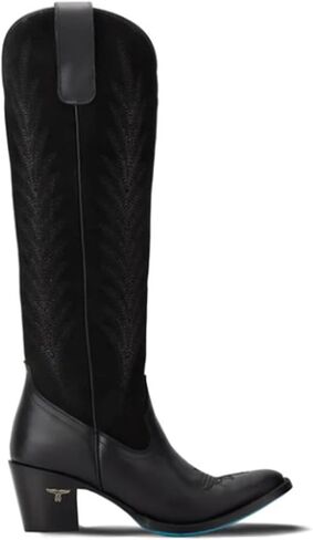 Jet Black & Soft Black Suede Knee High Boot by Lane Boots in Saudi Arabia