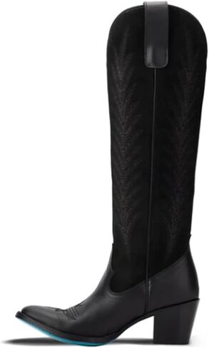 Jet Black & Soft Black Suede Knee High Boot by Lane Boots in Saudi Arabia
