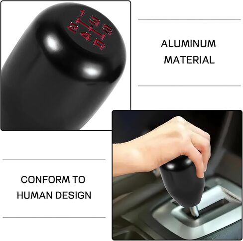 Car Gear Shift Knob, 5 Speed Non-Slip Manual Gear Stick Shift Knob, Aluminum Shift Knob Head with 3 Threaded Adapters, Universal Accessories for Cars, Trucks, SUVs, Sedans (Black) in Saudi Arabia