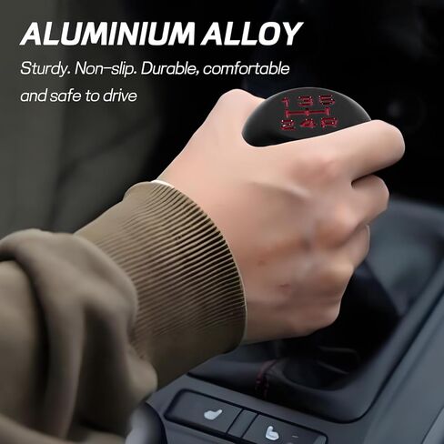 Car Gear Shift Knob, 5 Speed Non-Slip Manual Gear Stick Shift Knob, Aluminum Shift Knob Head with 3 Threaded Adapters, Universal Accessories for Cars, Trucks, SUVs, Sedans (Black) in Saudi Arabia