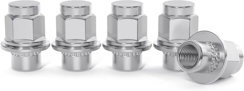 Stancemagic - 24 Silver Chrome Mag Style Lug Nuts مع غسالة - 12 مم × 1.25 ، 12x1.25 خيوط - طولها 1.5 بوصة - 21 مم 13/16 "HEX - متوافقة مع 6 مركبات شاحنة Lug Nissan و Infiniti SUV in Saudi Arabia