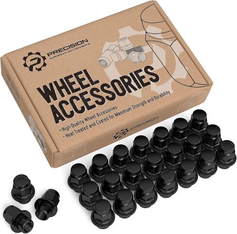 Stancemagic - 24 Silver Chrome Mag Style Lug Nuts مع غسالة - 12 مم × 1.25 ، 12x1.25 خيوط - طولها 1.5 بوصة - 21 مم 13/16 "HEX - متوافقة مع 6 مركبات شاحنة Lug Nissan و Infiniti SUV in Kuwait