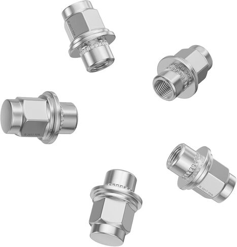 Stancemagic - 24 Silver Chrome Mag Style Lug Nuts مع غسالة - 12 مم × 1.25 ، 12x1.25 خيوط - طولها 1.5 بوصة - 21 مم 13/16 "HEX - متوافقة مع 6 مركبات شاحنة Lug Nissan و Infiniti SUV in Saudi Arabia