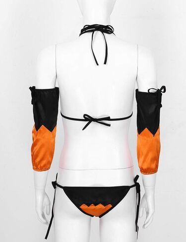 JanJean ملابس داخلية نسائية للهالوين، أزياء حفلات الهالوين، مجموعة ملابس داخلية بيكيني الشيطان، ملابس نوم برتقالية من النوع B، مقاس واحد in Kuwait