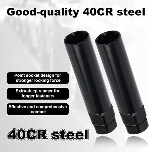 2pcs 6 مجموعة مقبس جوز شريحة ، قفل العجلة الصلب مفتاح Nut Nut 6 spline للتثبيت وفصل عجلات ما بعد البيع (أسود) in Kuwait