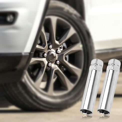 2pcs 6 Spline Lug Nut Socket Set, Steel Wheel Lock Lug Nut Key 6 Spline for Install and Detach Aftermarket Wheels (Black) in Saudi Arabia