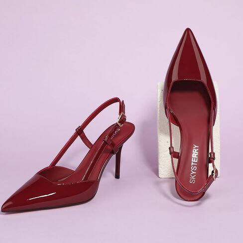 أعقاب Skysterry Slingback for Women مغلقات مقفلة إصبع القدمين عالية الخنجر الكعب المريح Partn in Saudi Arabia