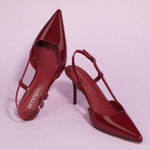 أعقاب Skysterry Slingback for Women مغلقات مقفلة إصبع القدمين عالية الخنجر الكعب المريح Partn in Saudi Arabia