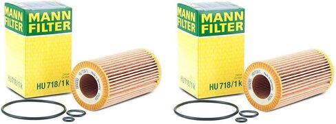 Pair Set of 2 Engine Oil Filters Mann HU718/1k For Dodge Sprinter 2500 3500 2.7L in Saudi Arabia