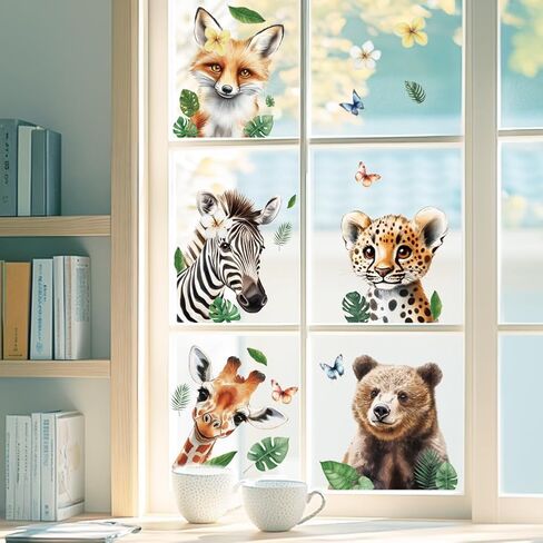 ANATTASOUL Static Window Clings Cow and Horse 1 Sheet Reusable Window Decals for Glass, 47.24" x 11.8" Removable Double Sided Window Sticker for Room Office Home Decoration in Saudi Arabia