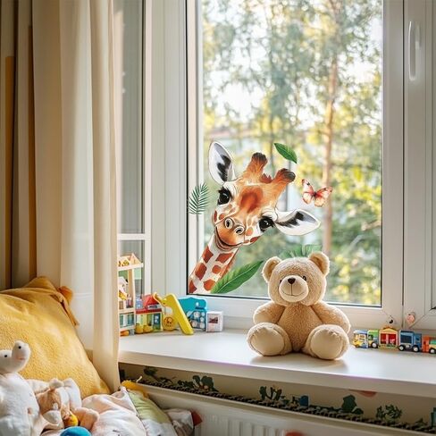 ANATTASOUL Static Window Clings Cow and Horse 1 Sheet Reusable Window Decals for Glass, 47.24" x 11.8" Removable Double Sided Window Sticker for Room Office Home Decoration in Saudi Arabia