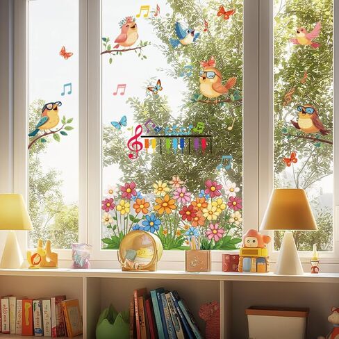ANATTASOUL Static Window Clings Cow and Horse 1 Sheet Reusable Window Decals for Glass, 47.24" x 11.8" Removable Double Sided Window Sticker for Room Office Home Decoration in Saudi Arabia