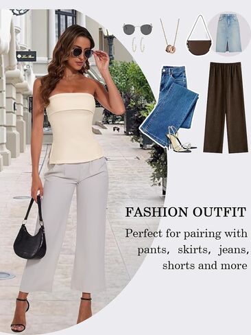 Summer Tube Tops for Women Sexy Strapless Y2K Slit Slim Fit Sleeveless Off Shoulder Backless Shirt in Saudi Arabia