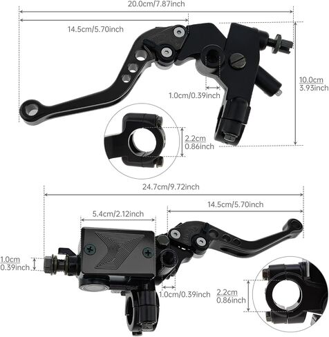 Windance Motorcycle 7/8inch 22mm Handlebar Brake Master Cylinder Clutch Lever Fit for Honda Kawasaki/Suzuki/Yamaha, Aluminum Alloy Left Right Brake Pumps (Red) in Saudi Arabia