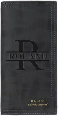 محفظة مخصصة لجلد Trifold Long Lunder للرجال - اسم أو صورة أو شعار مخصص ، وسعة كبيرة ، حظر RFID ، هدية للأب ، الابن ، صديقها ، مثالي للعمل ، المدرسة ، السفر (بني) in Saudi Arabia