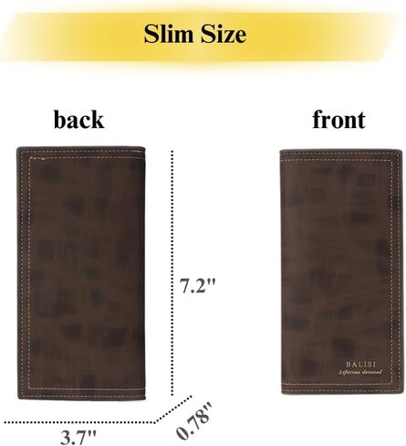 محفظة مخصصة لجلد Trifold Long Lunder للرجال - اسم أو صورة أو شعار مخصص ، وسعة كبيرة ، حظر RFID ، هدية للأب ، الابن ، صديقها ، مثالي للعمل ، المدرسة ، السفر (بني) in Saudi Arabia